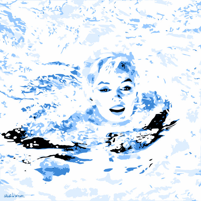 MM in the water blue